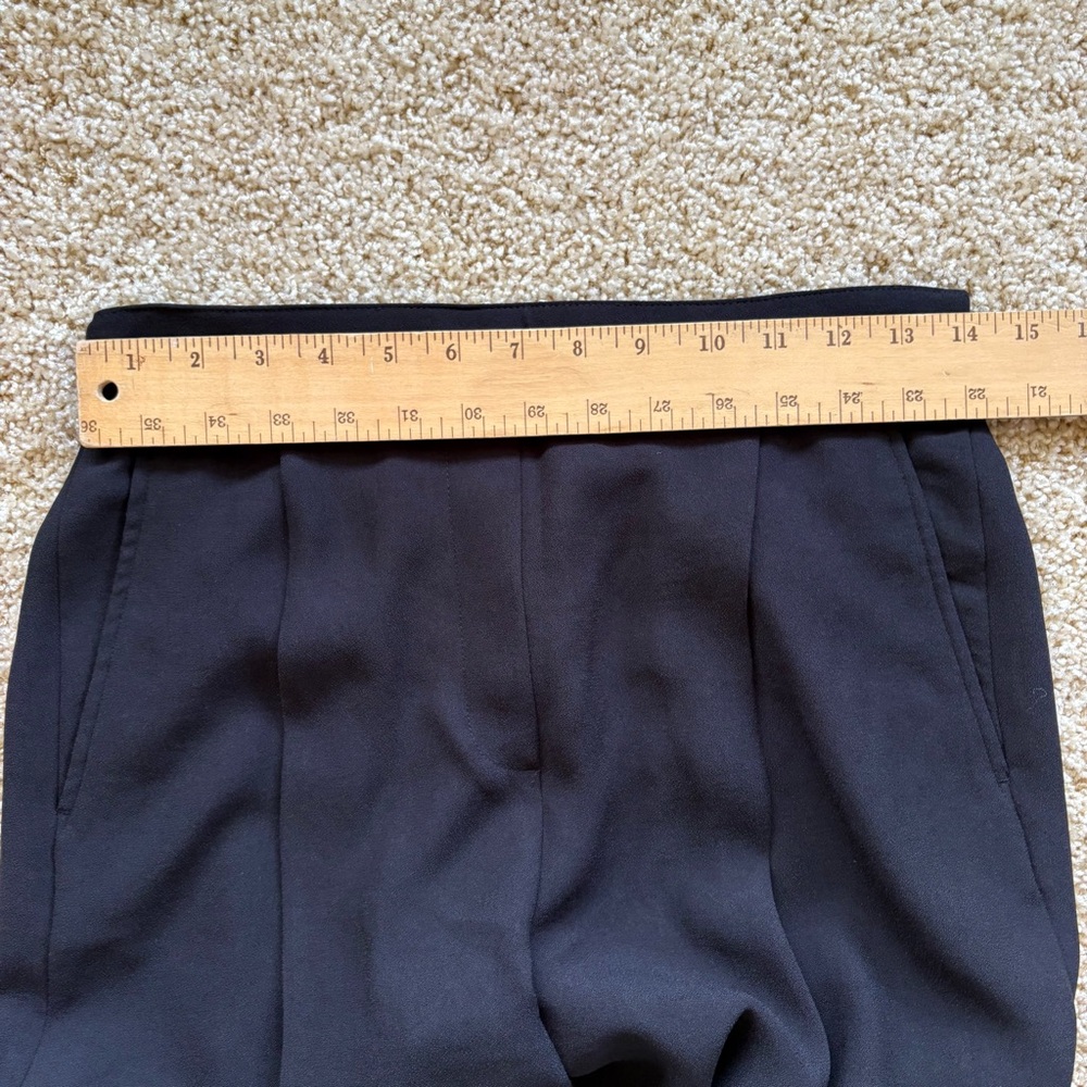 Spanx Carefree Crepe Pleated Wide Leg Trousers Size Medium Black Pull On - Picture 5 of 10